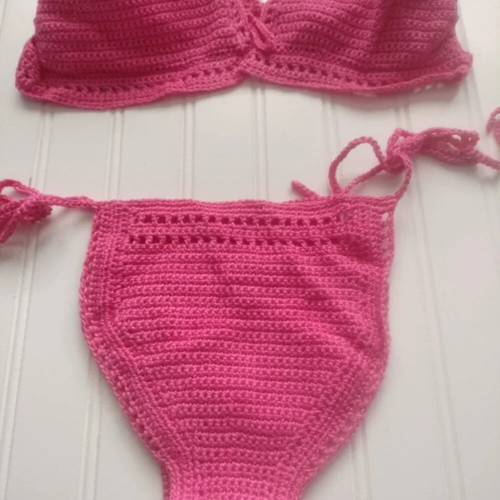 Crochet Stitches S to M /BIKINI / Bubble Gum Pink